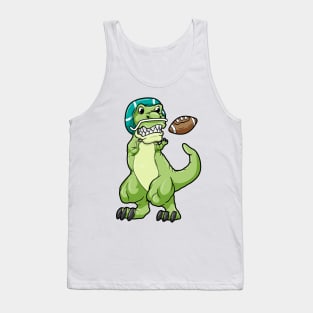 Dinosaur as Footballer with Football and Helmet Tank Top